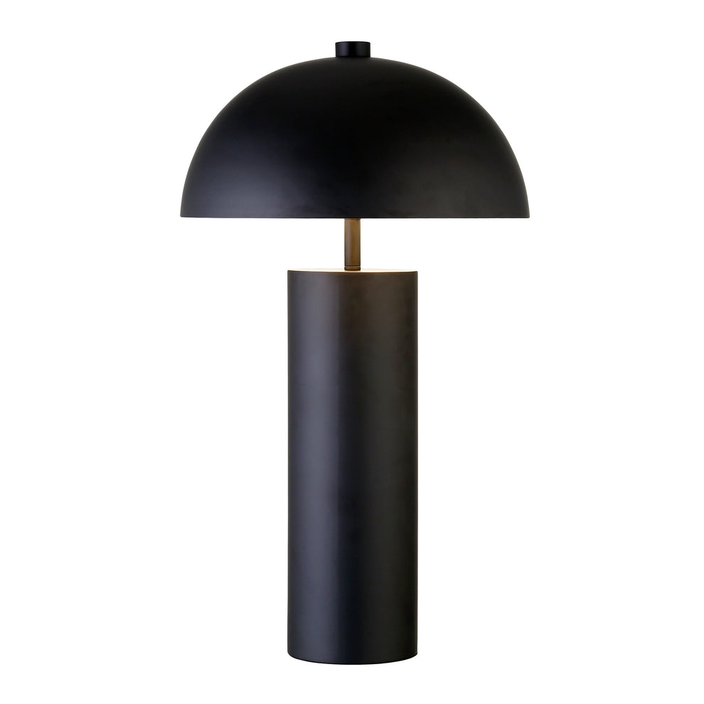 Black Metal Table Lamp With Black Dome Shade By Homeroots | Table Lamps | Modishstore - 2