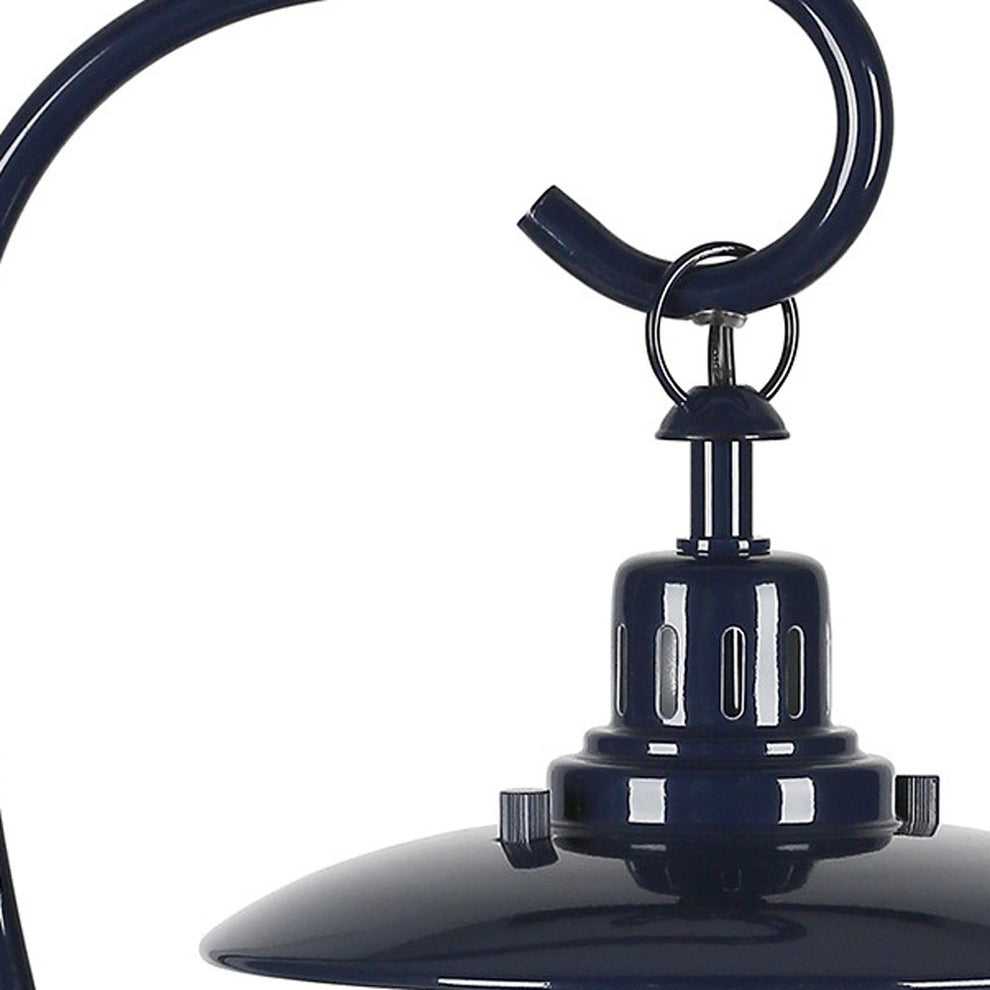 Navy Blue Metal Arched Table Lamp With Navy Blue Cage Shade By Homeroots | Table Lamps | Modishstore - 6