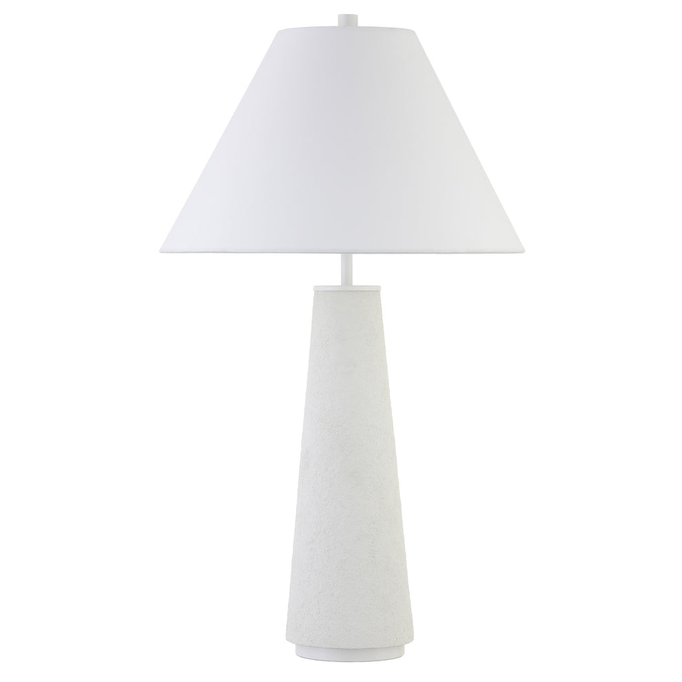 White Ceramic Table Lamp With White Cone Shade By Homeroots | Table Lamps | Modishstore - 7