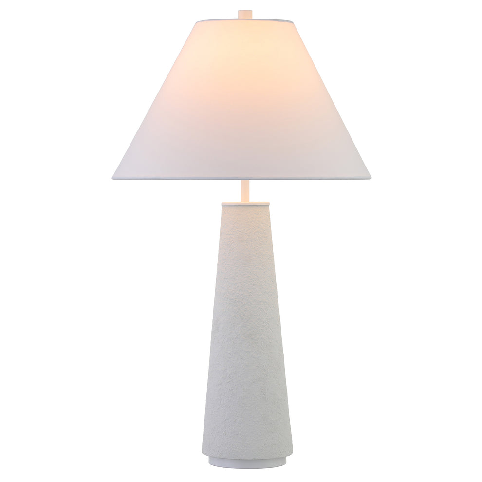 White Ceramic Table Lamp With White Cone Shade By Homeroots | Table Lamps | Modishstore - 2