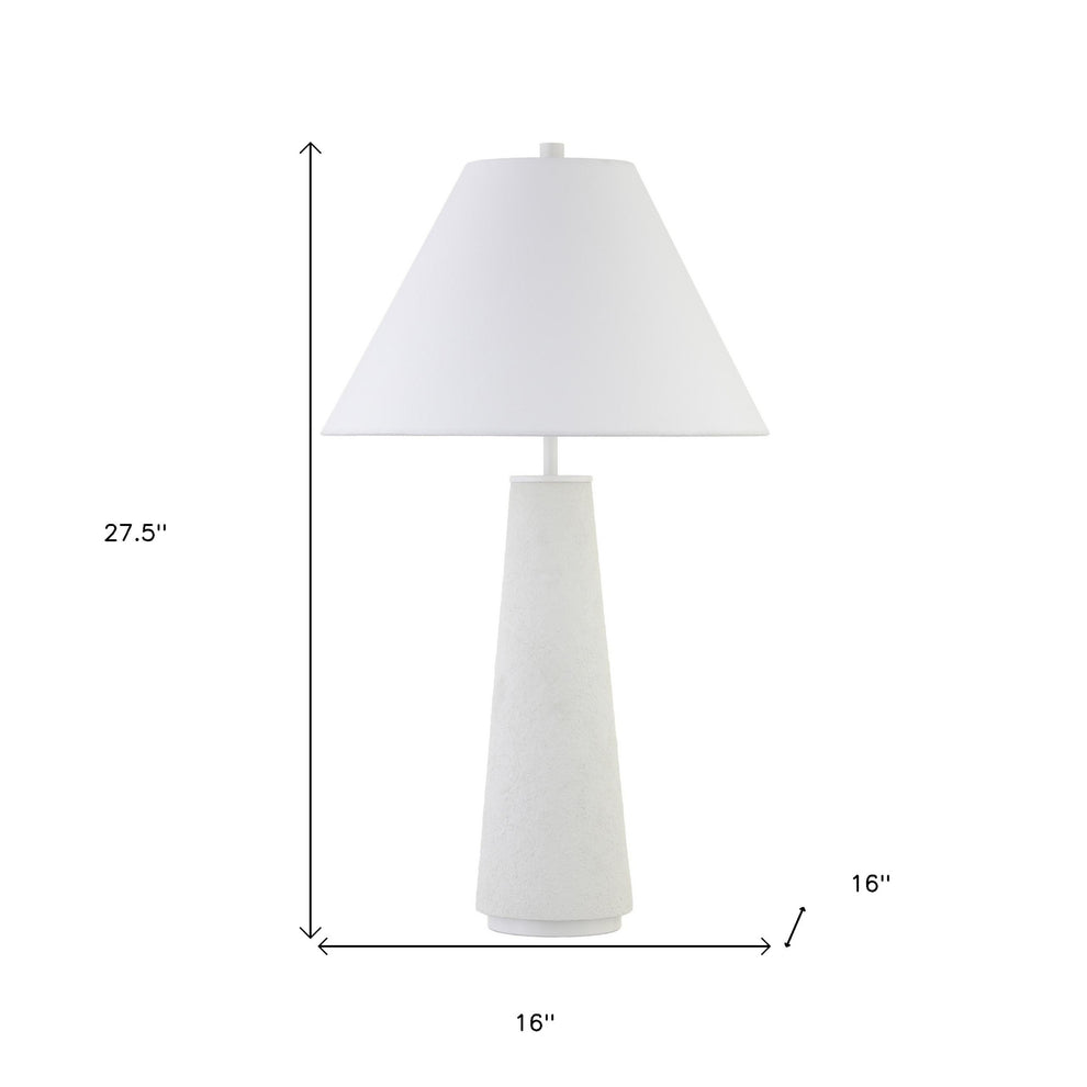 White Ceramic Table Lamp With White Cone Shade By Homeroots | Table Lamps | Modishstore - 5