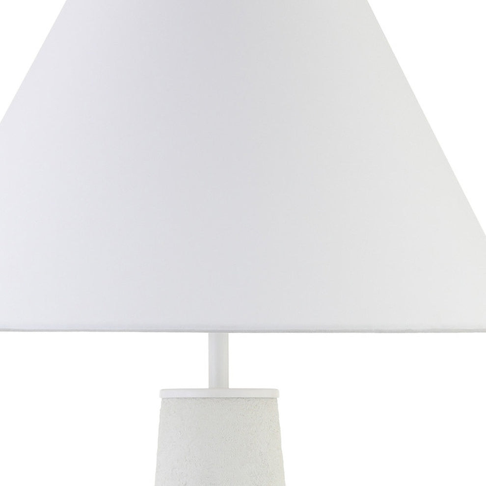 White Ceramic Table Lamp With White Cone Shade By Homeroots | Table Lamps | Modishstore - 3