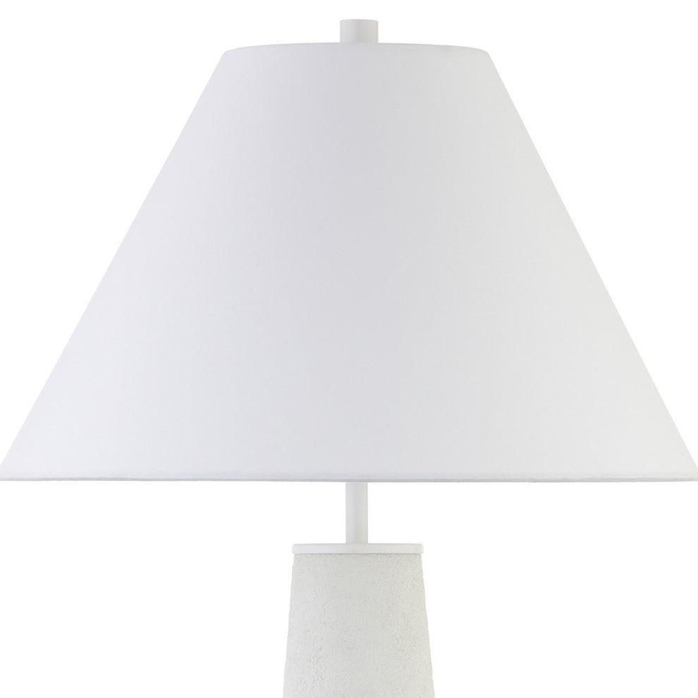 White Ceramic Table Lamp With White Cone Shade By Homeroots | Table Lamps | Modishstore - 4