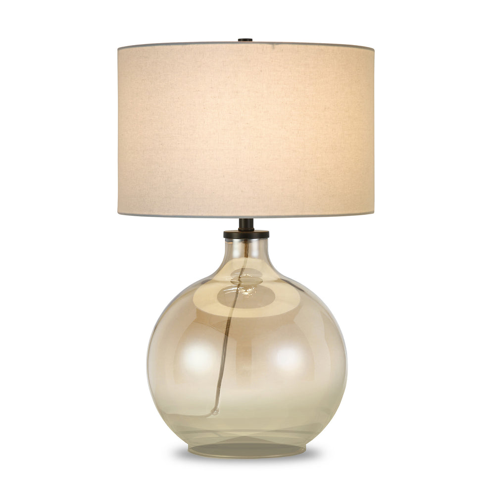 Gold Glass Globe Table Lamp With White Drum Shade By Homeroots | Table Lamps | Modishstore - 8