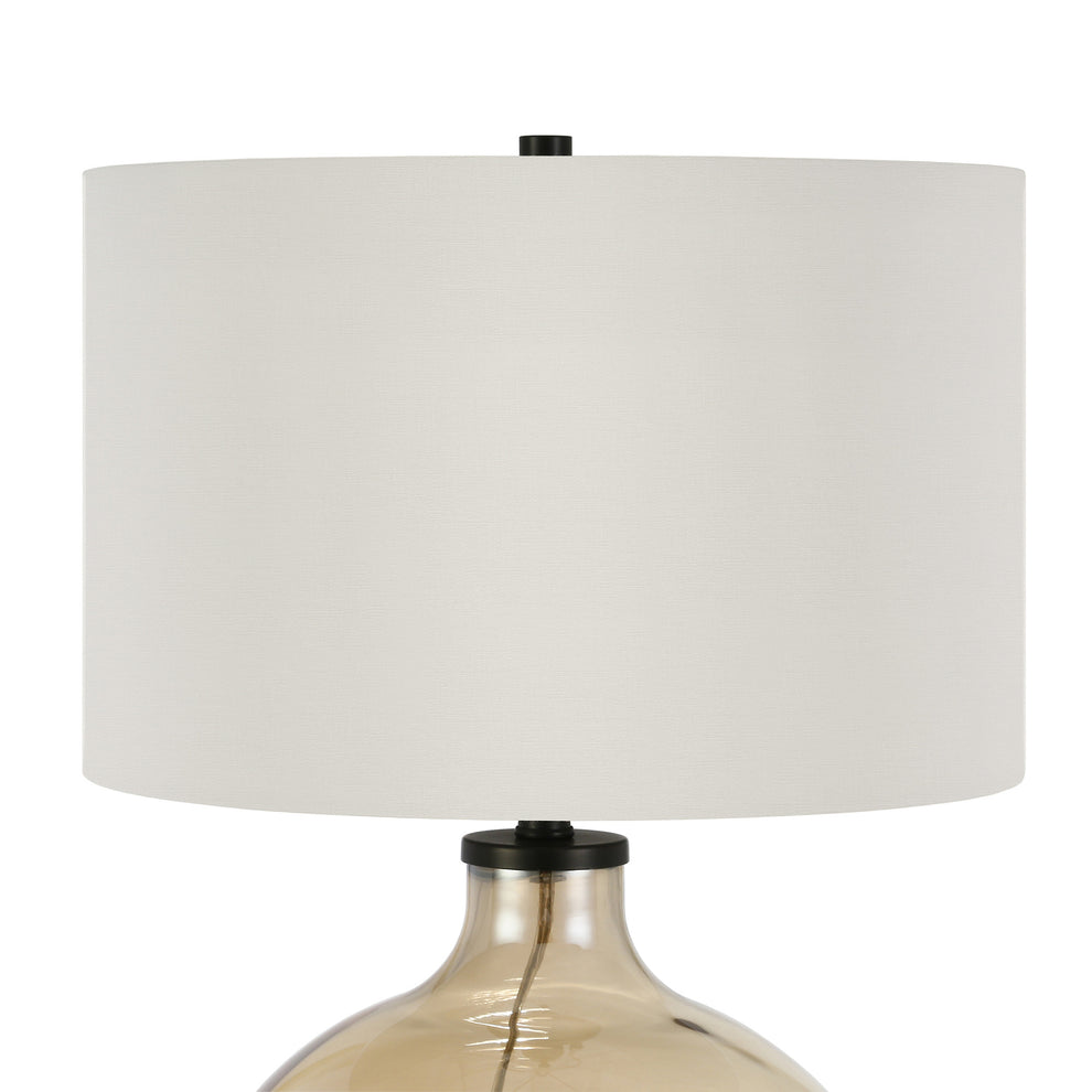 Gold Glass Globe Table Lamp With White Drum Shade By Homeroots | Table Lamps | Modishstore - 3