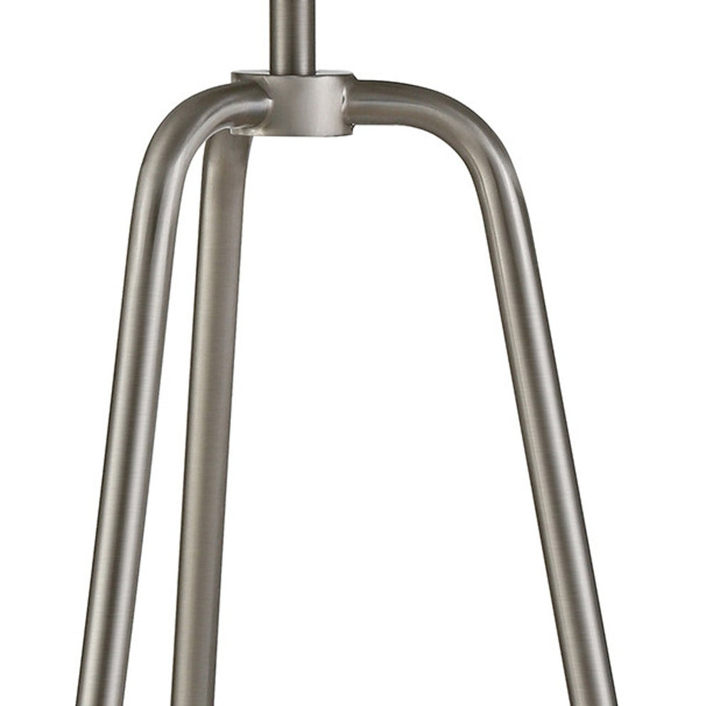 Nickel Metal Table Lamp With White Drum Shade By Homeroots | Table Lamps | Modishstore - 3