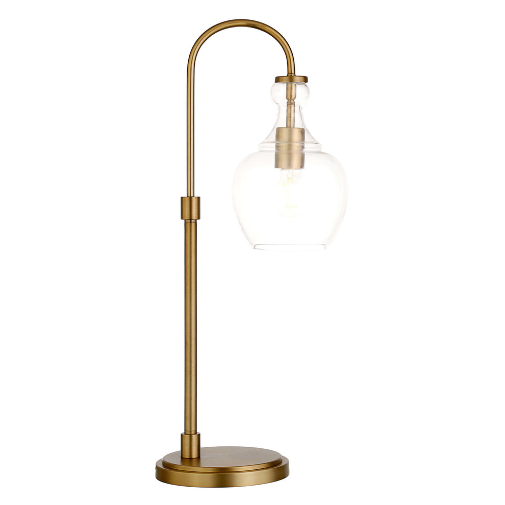 Brass Metal Arched Table Lamp With Clear Dome Shade By Homeroots | Table Lamps | Modishstore - 6