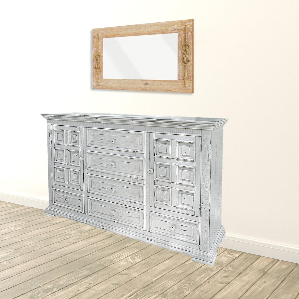 Chocolate Solid Wood Six Drawer Triple Dresser By Homeroots | Dressers | Modishstore - 5