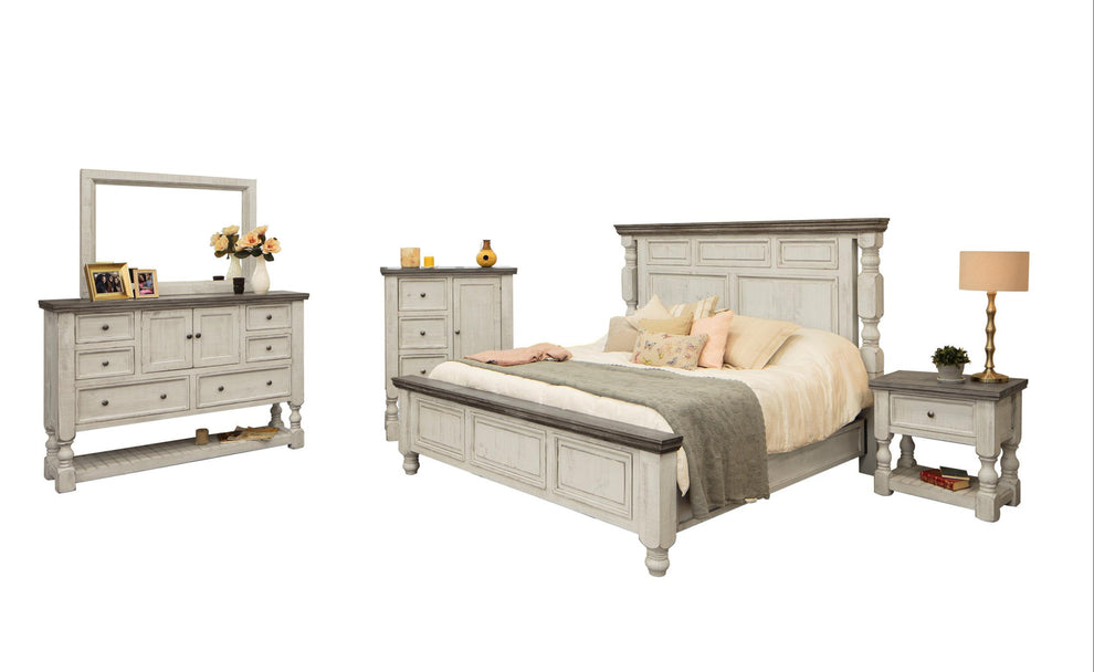 Gray and Ivory Solid Wood Six Drawer Triple Dresser By Homeroots | Dressers | Modishstore - 3