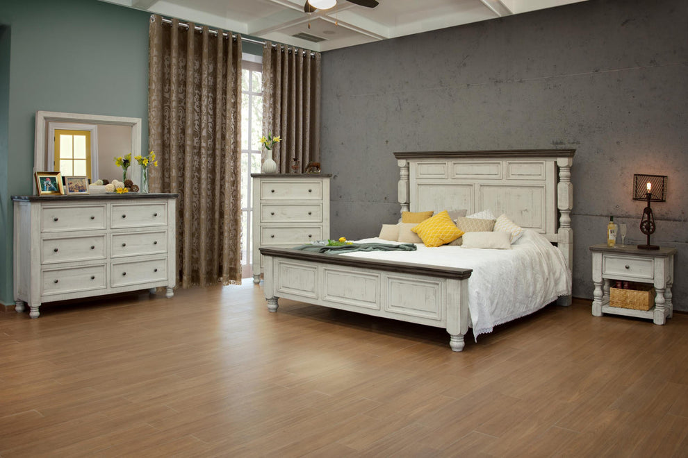 Gray and Ivory Solid Wood Six Drawer Triple Dresser By Homeroots | Dressers | Modishstore - 8