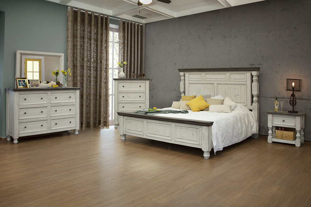 Gray and Ivory Solid Wood Six Drawer Double Dresser By Homeroots | Dressers | Modishstore - 2