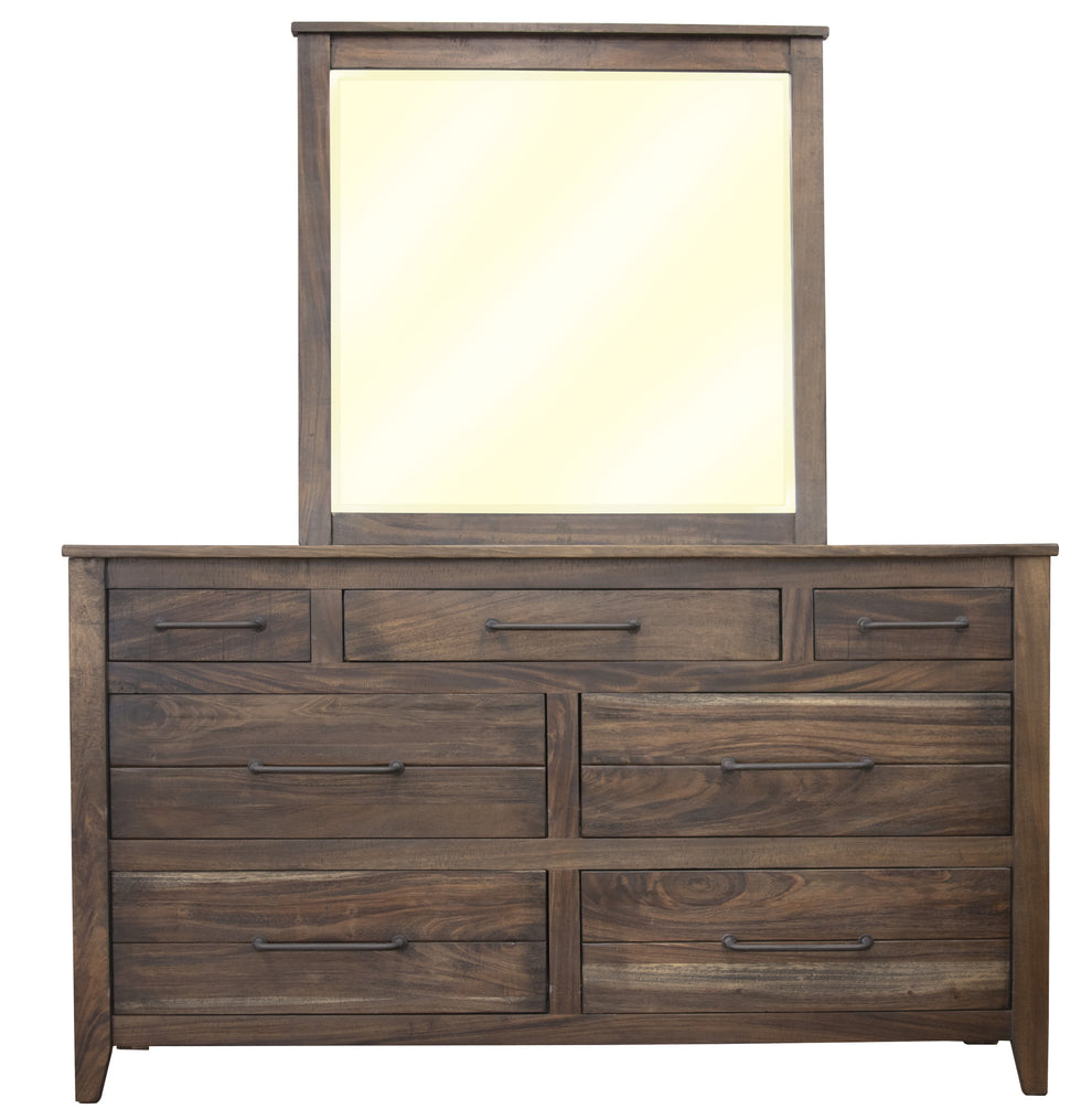 Natural Solid Wood Seven Drawer Double Dresser By Homeroots | Dressers | Modishstore - 3