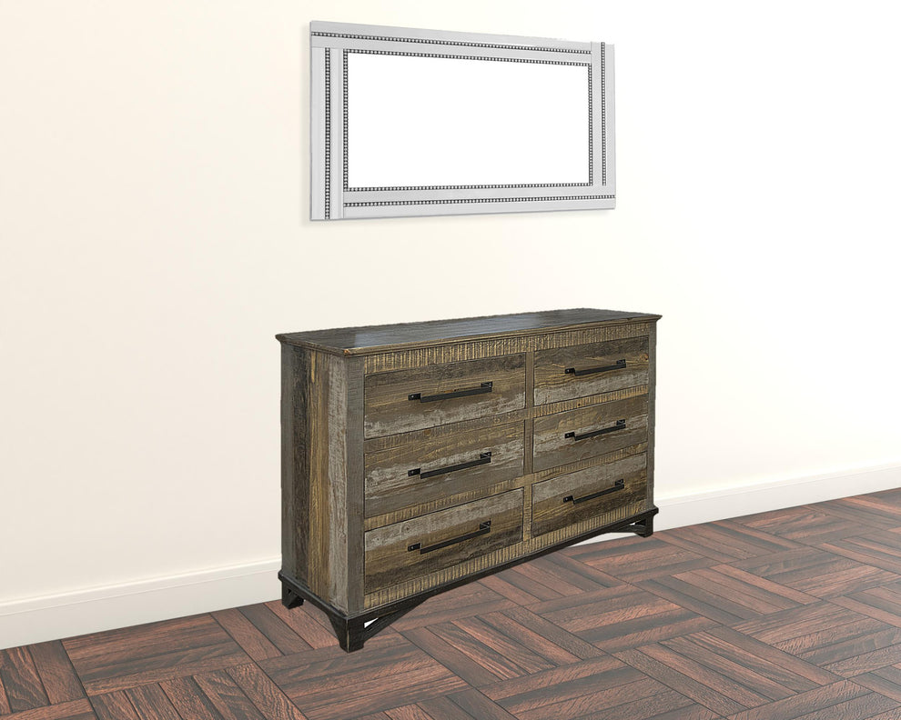 Natural Solid Wood Seven Drawer Double Dresser By Homeroots | Dressers | Modishstore - 7