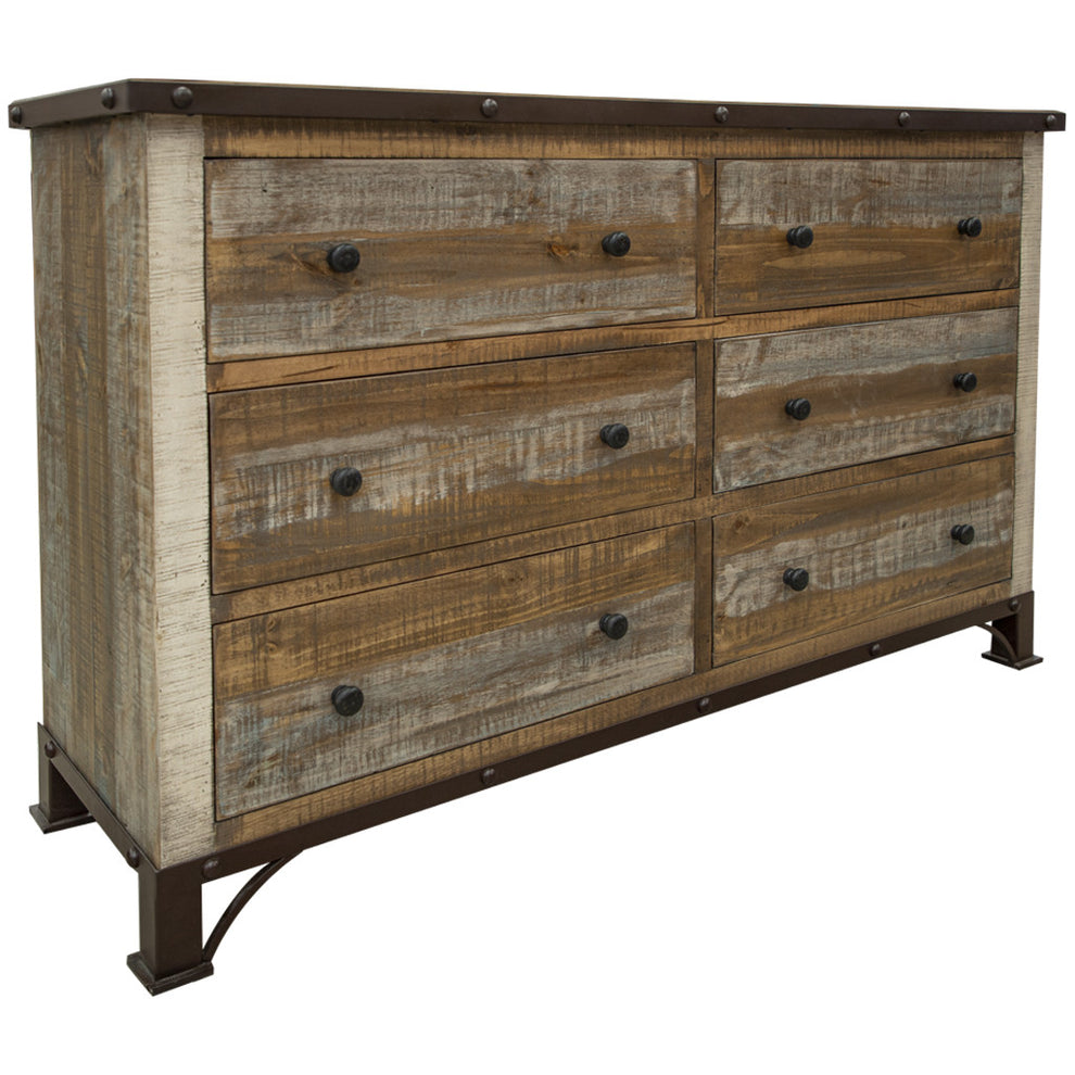 Brown and Black Solid Wood Seven Drawer Triple Dresser By Homeroots | Dressers | Modishstore - 6