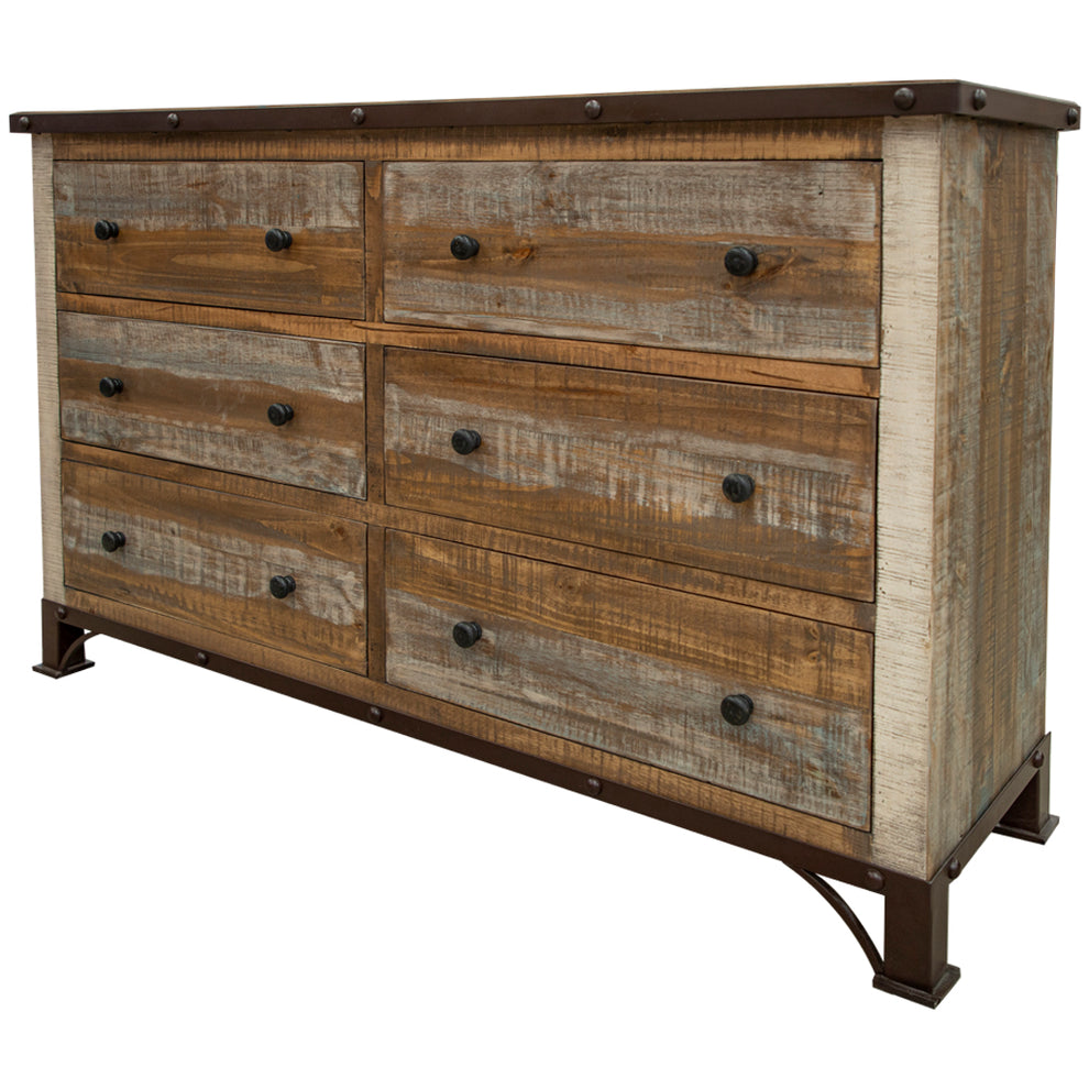Brown and Black Solid Wood Seven Drawer Triple Dresser By Homeroots | Dressers | Modishstore - 7