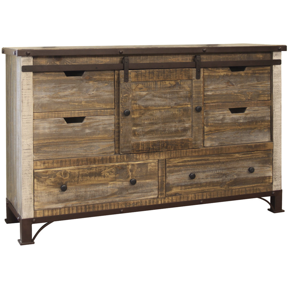 Brown Solid Wood Six Drawer Triple Dresser By Homeroots | Dressers | Modishstore - 2