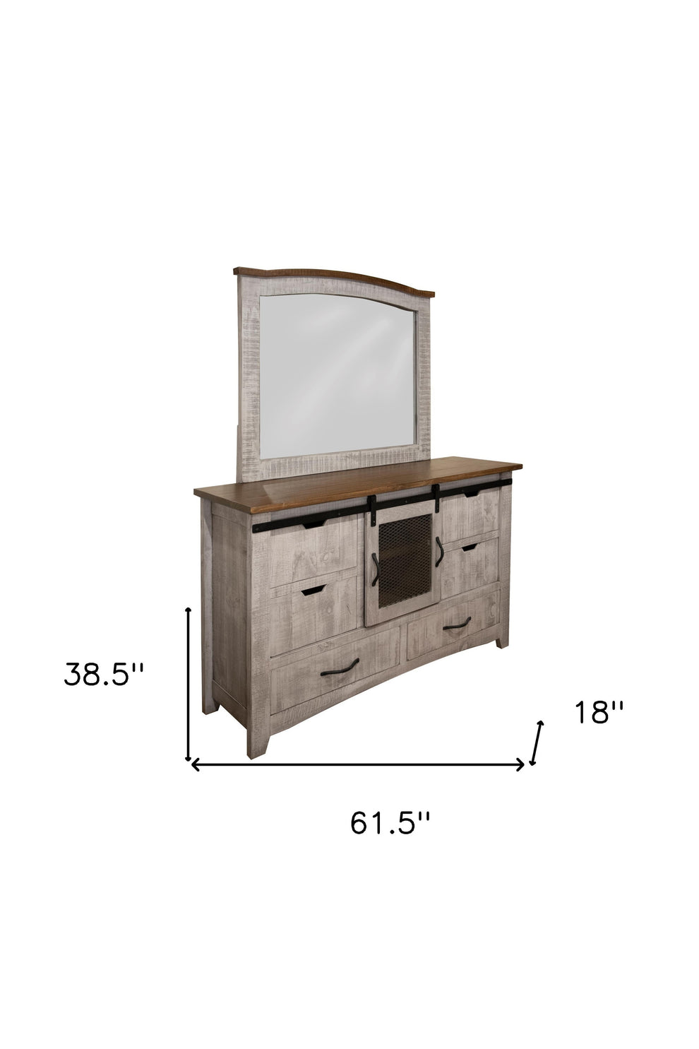 Light Gray Solid Wood Six Drawer Triple Dresser By Homeroots | Dressers | Modishstore - 3