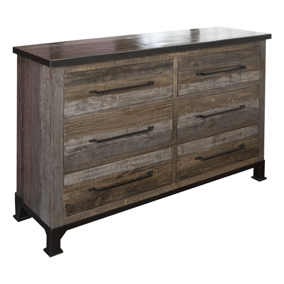 Light Gray Solid Wood Six Drawer Triple Dresser By Homeroots | Dressers | Modishstore - 4