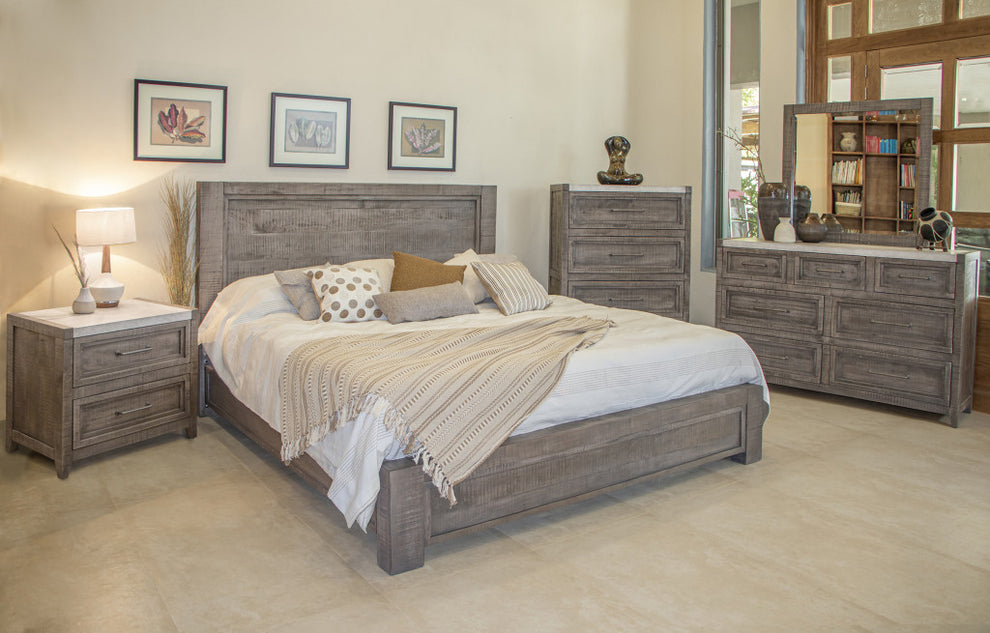 Gray Solid Wood Seven Drawer Triple Dresser By Homeroots | Dressers | Modishstore - 2