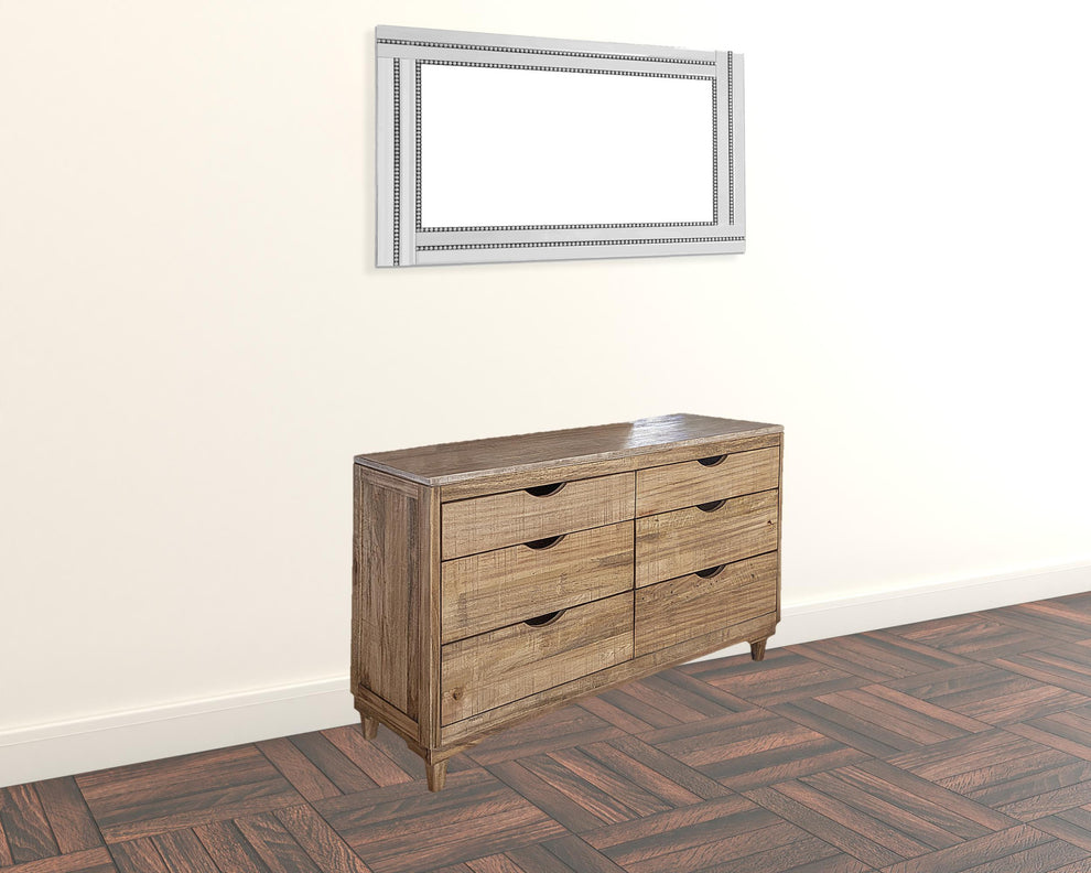Gray Solid Wood Seven Drawer Triple Dresser By Homeroots | Dressers | Modishstore - 5