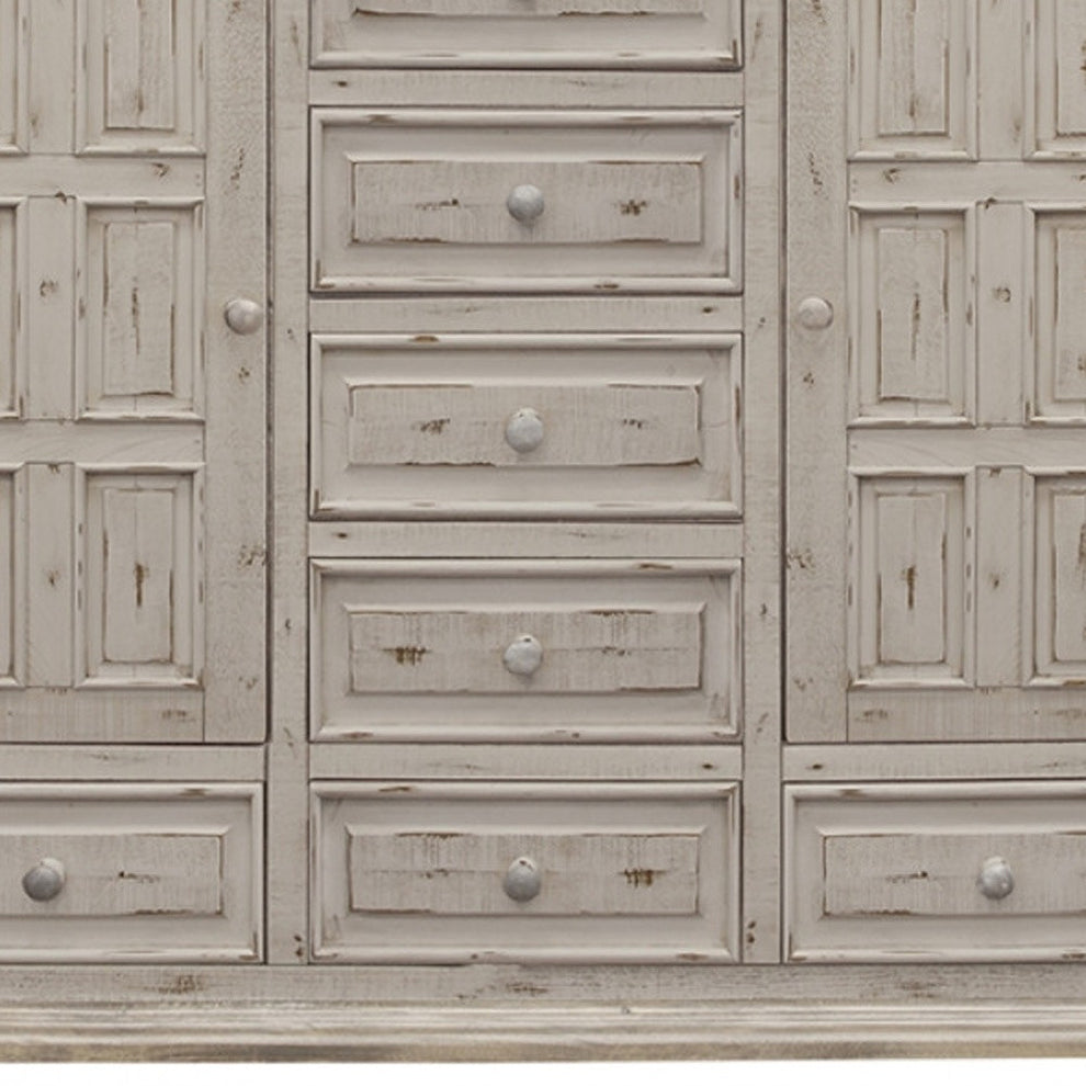 White Solid Wood Seven Drawer Gentlemans Chest By Homeroots | Dressers | Modishstore - 3