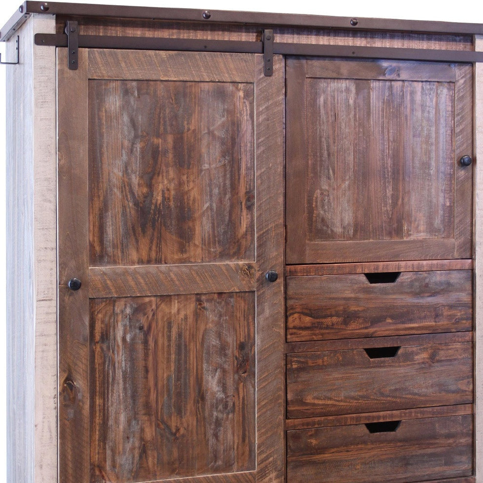 Brown Solid Wood Three Drawer Gentlemans Chest By Homeroots | Dressers | Modishstore - 3