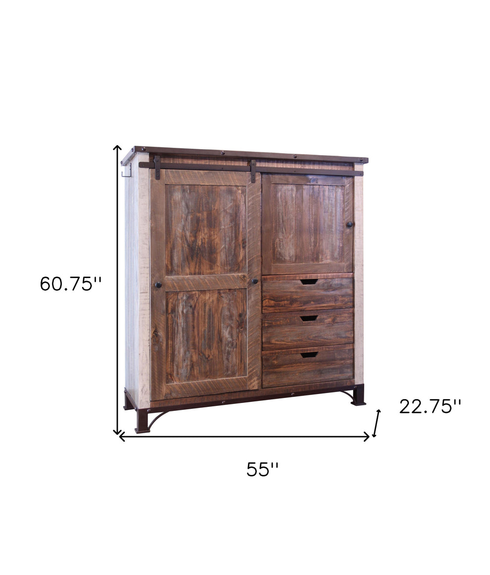Brown Solid Wood Three Drawer Gentlemans Chest By Homeroots | Dressers | Modishstore - 6