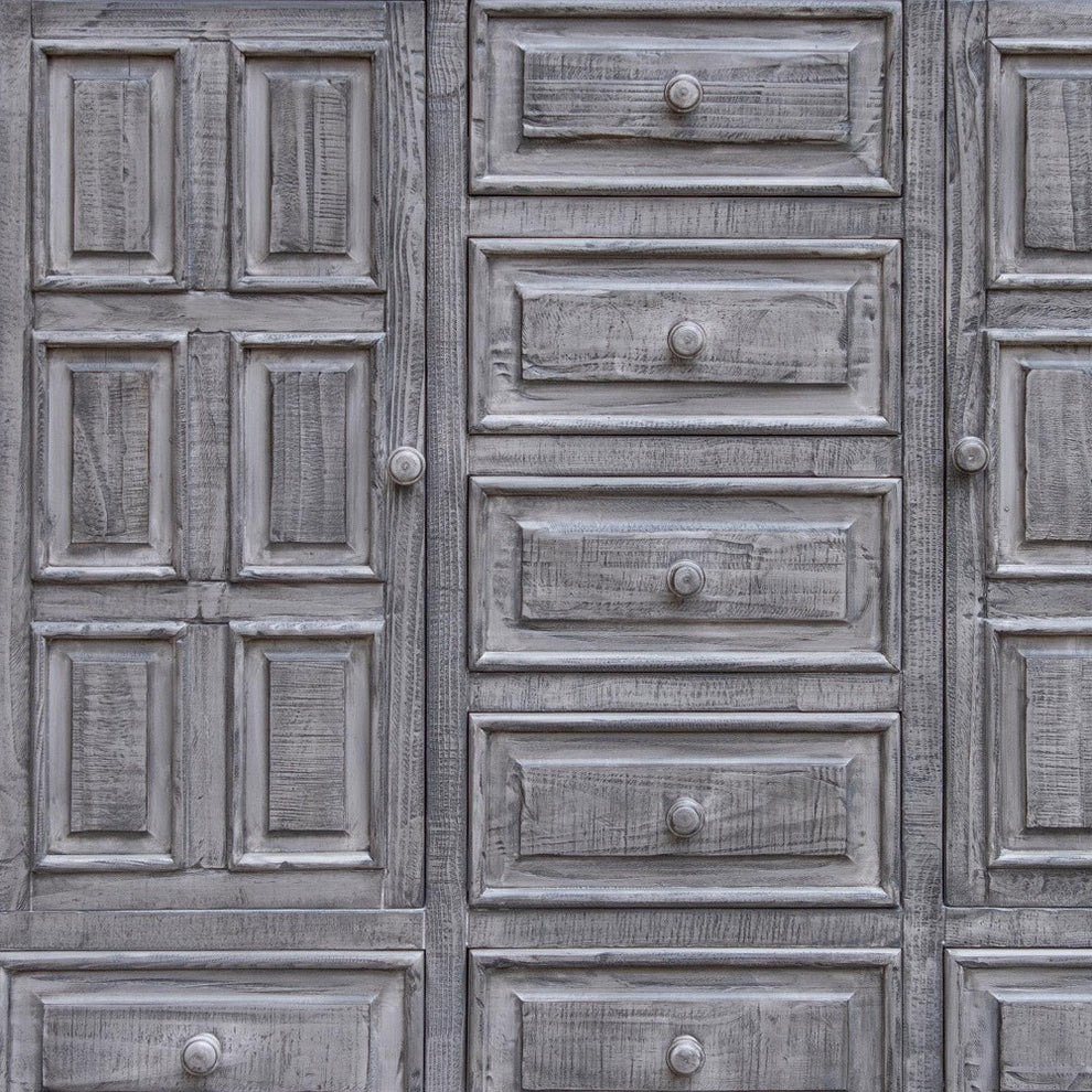 Gray Solid Wood Seven Drawer Gentlemans Chest By Homeroots | Dressers | Modishstore - 3