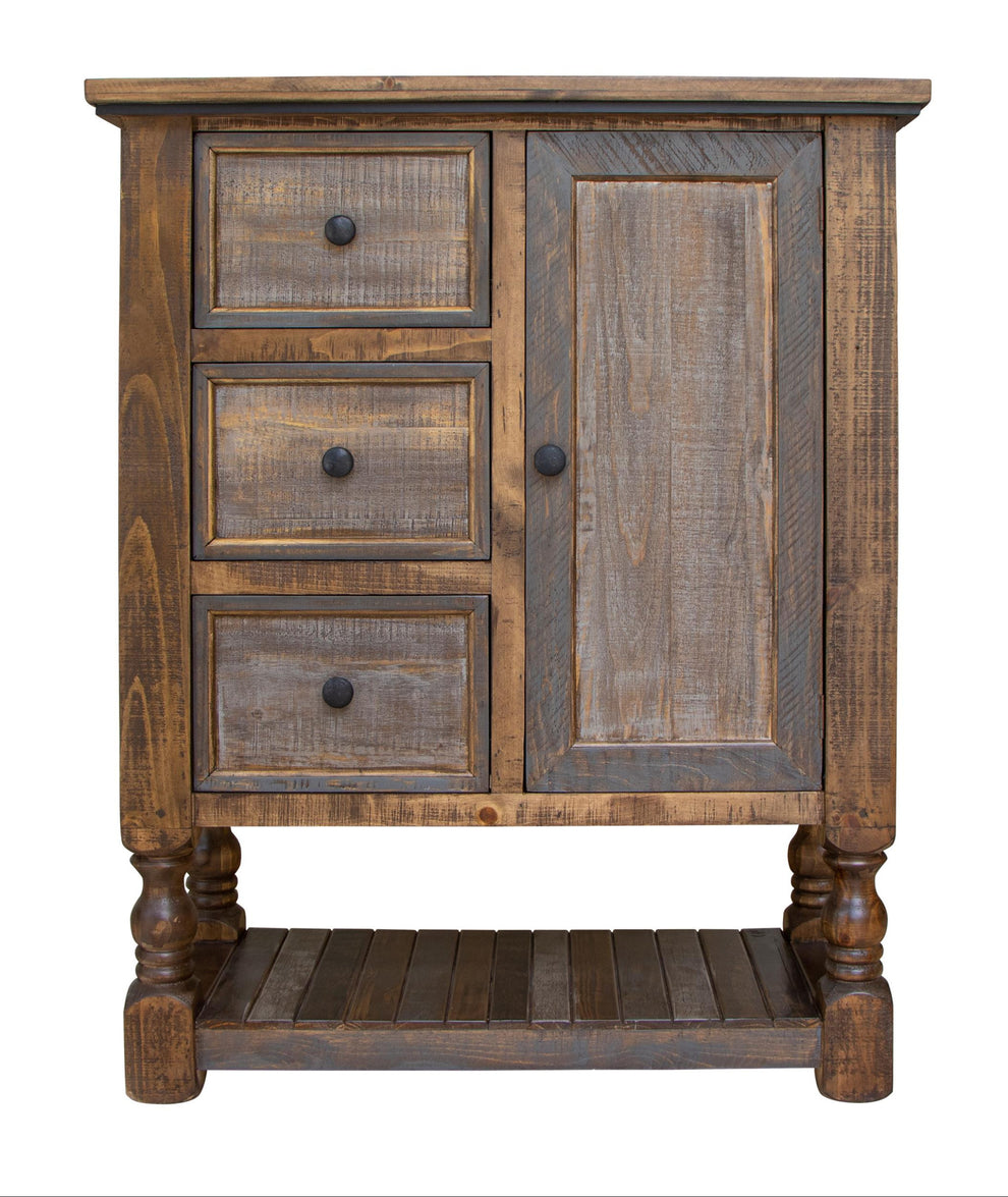 Brown Solid Wood Three Drawer Chest By Homeroots | Dressers | Modishstore - 6