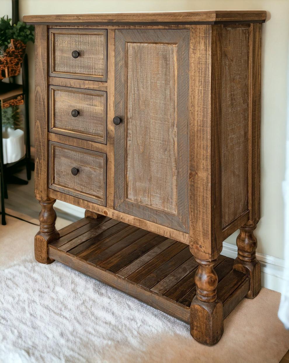 Brown Solid Wood Three Drawer Chest By Homeroots | Dressers | Modishstore - 5