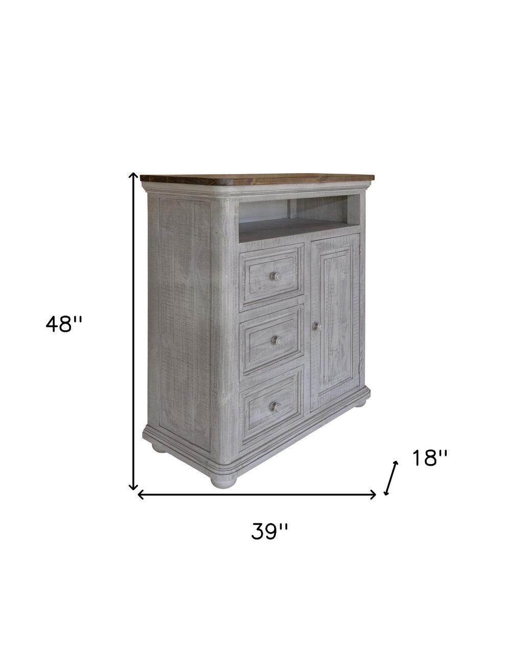 Gray Solid Wood Three Drawer Chest By Homeroots | Dressers | Modishstore - 2