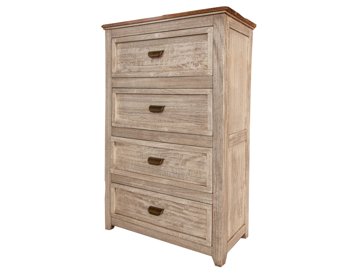 Cream Solid Wood Four Drawer Chest By Homeroots | Dressers | Modishstore - 1