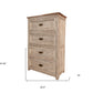 Cream Solid Wood Four Drawer Chest By Homeroots | Dressers | Modishstore - 3