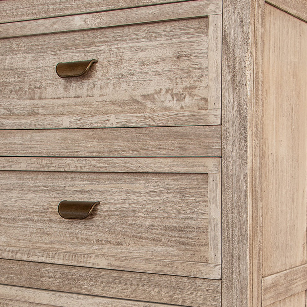Cream Solid Wood Four Drawer Chest By Homeroots | Dressers | Modishstore - 5