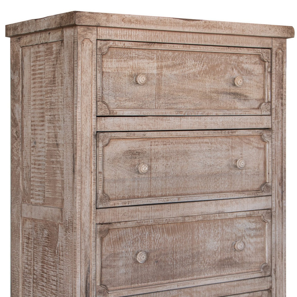 Natural Solid Wood Four Drawer Chest By Homeroots | Dressers | Modishstore - 3