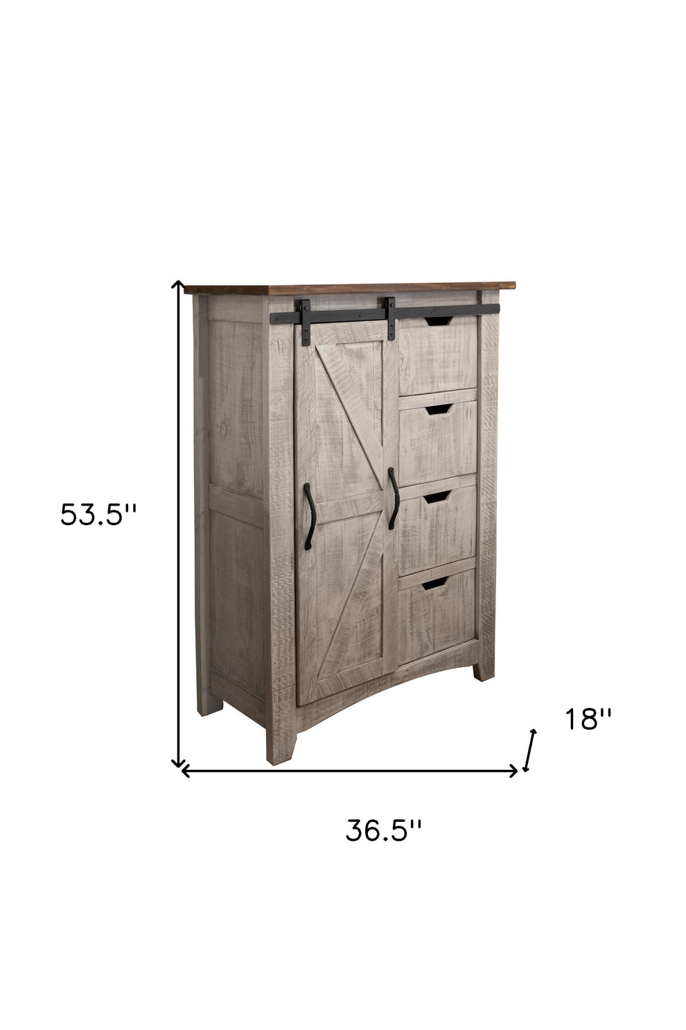 Light Gray Solid Wood Four Drawer Chest By Homeroots | Dressers | Modishstore - 3