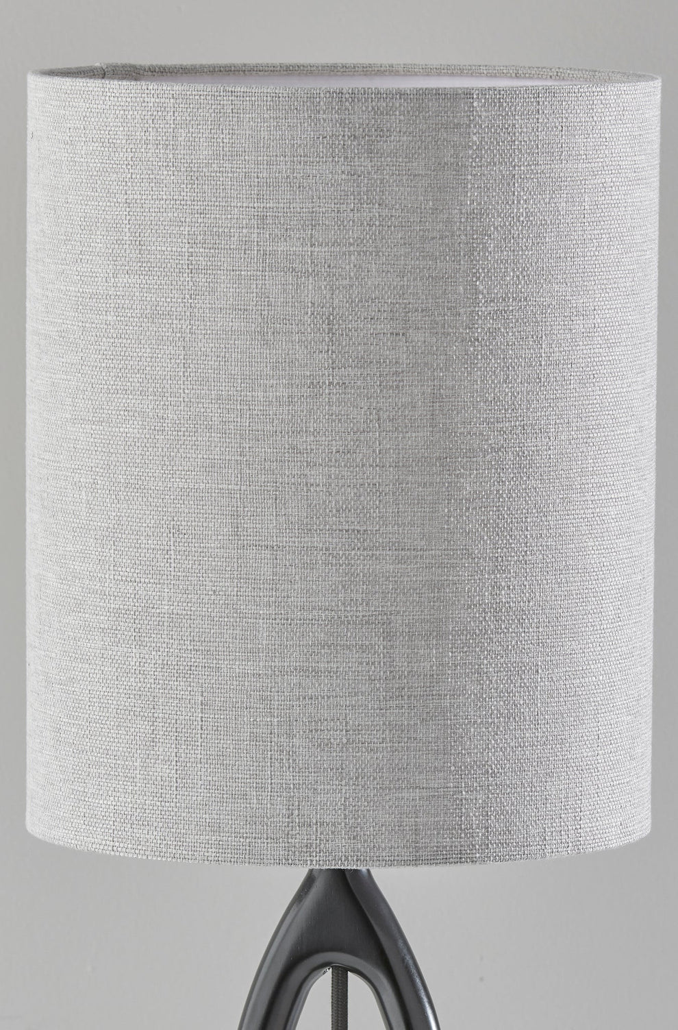 Black Solid Wood Round Table Lamp With Gray Drum Shade By Homeroots | Table Lamps | Modishstore - 4