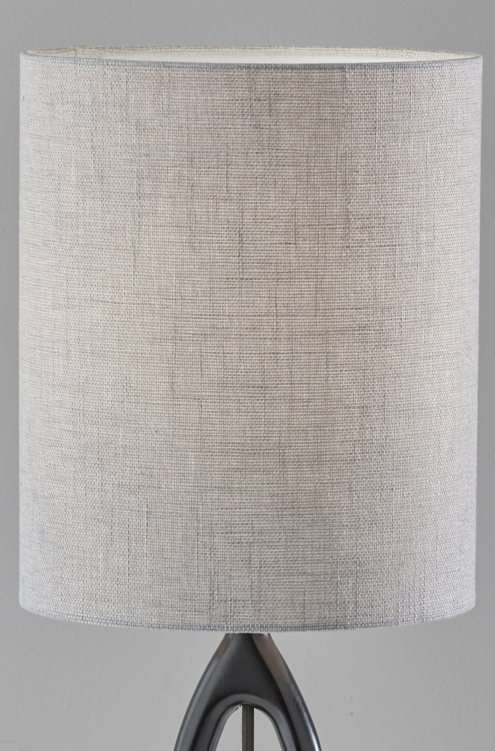 Black Solid Wood Round Table Lamp With Gray Drum Shade By Homeroots | Table Lamps | Modishstore - 5