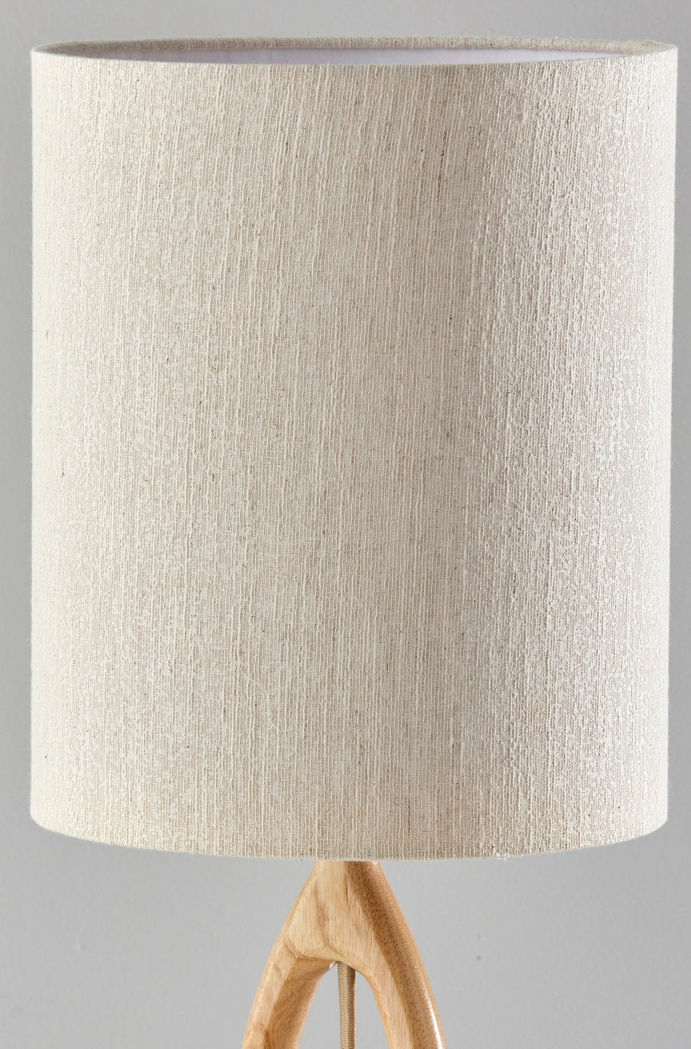 Natural Solid Wood Round Table Lamp With Beige Drum Shade By Homeroots | Table Lamps | Modishstore - 4