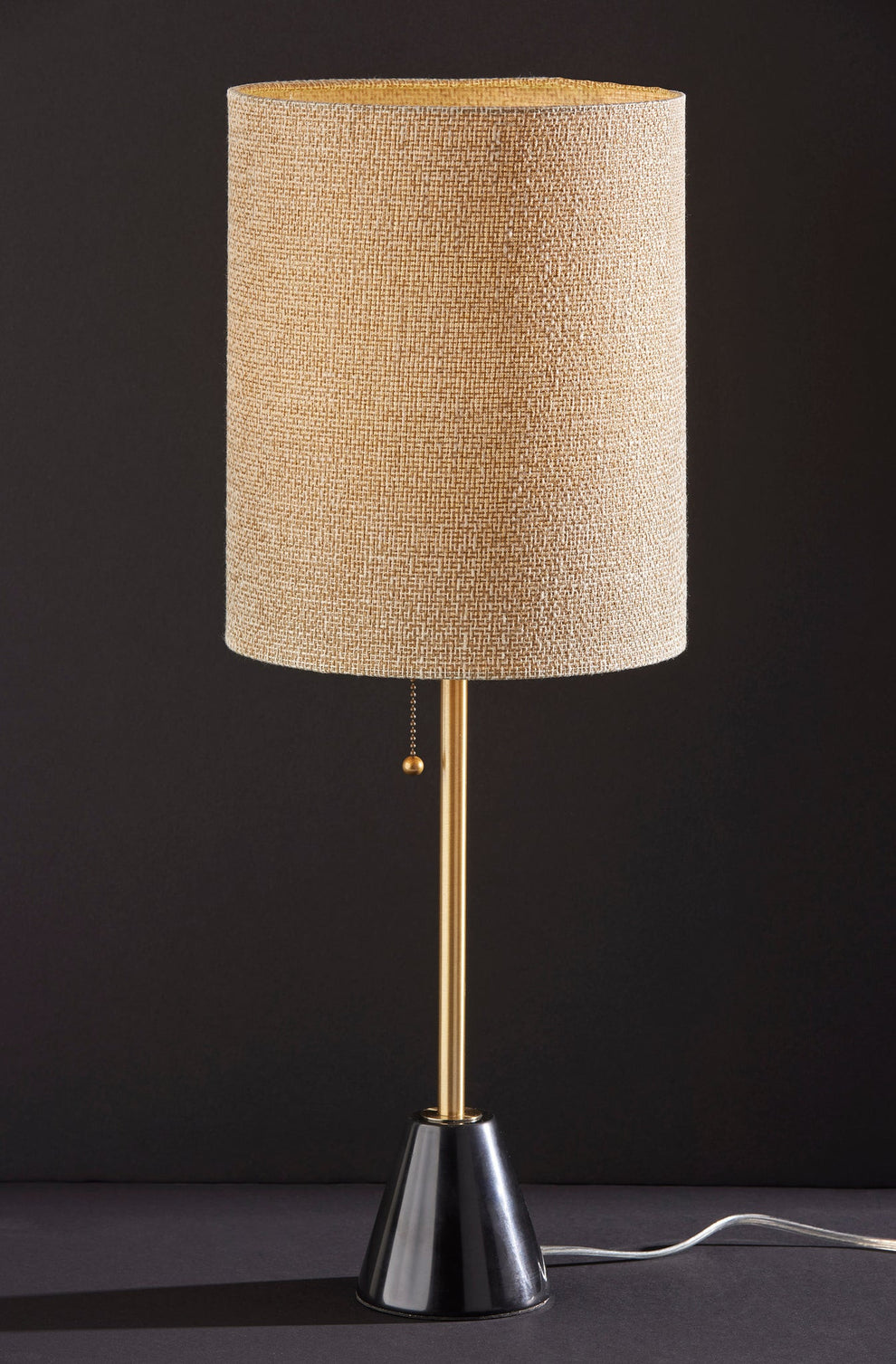 Black and Gold Marble and Metal Table Lamp With Beige Drum Shade By Homeroots | Table Lamps | Modishstore - 8