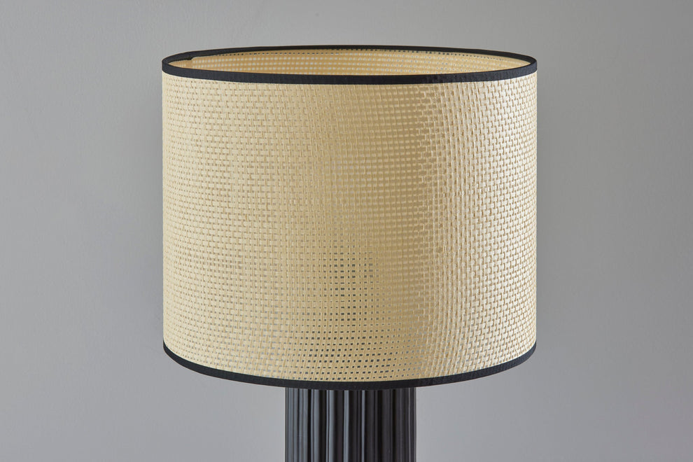 Black Ceramic Cylinder Table Lamp With Beige Drum Shade By Homeroots | Table Lamps | Modishstore - 6