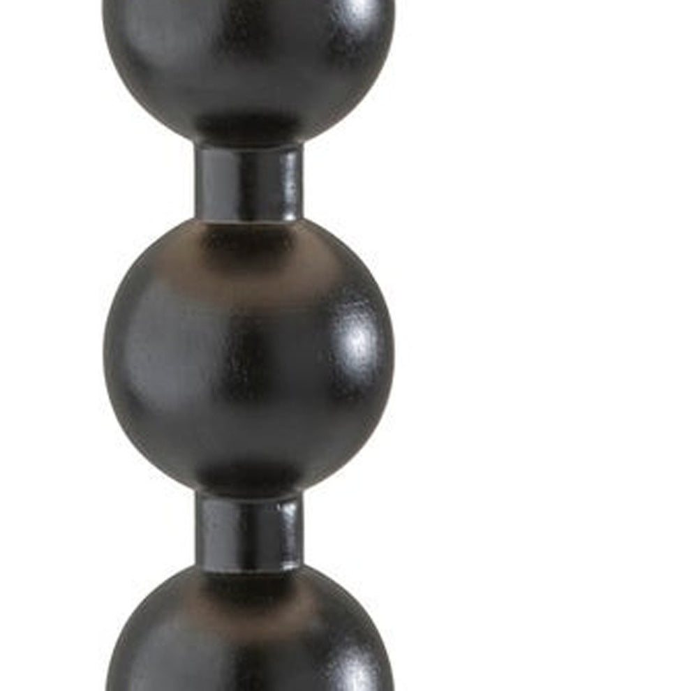 Black Solid Wood Candlestick Table Lamp With Off White Drum Shade By Homeroots | Table Lamps | Modishstore - 3