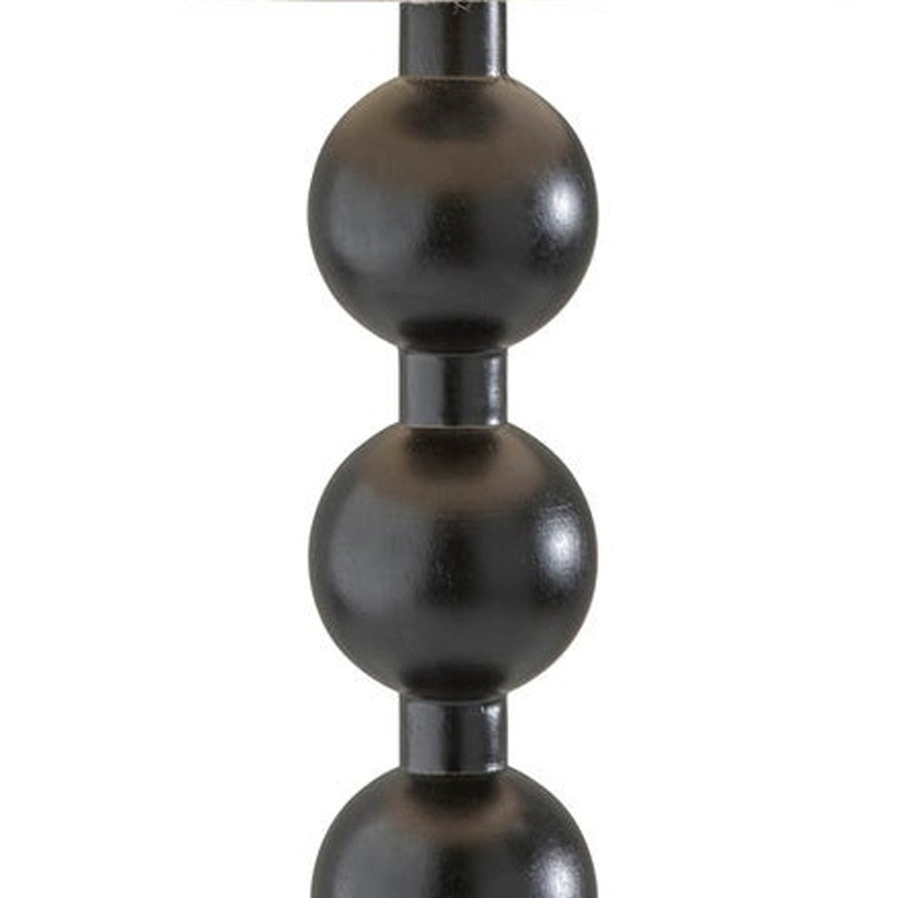 Black Solid Wood Candlestick Table Lamp With Off White Drum Shade By Homeroots | Table Lamps | Modishstore - 4