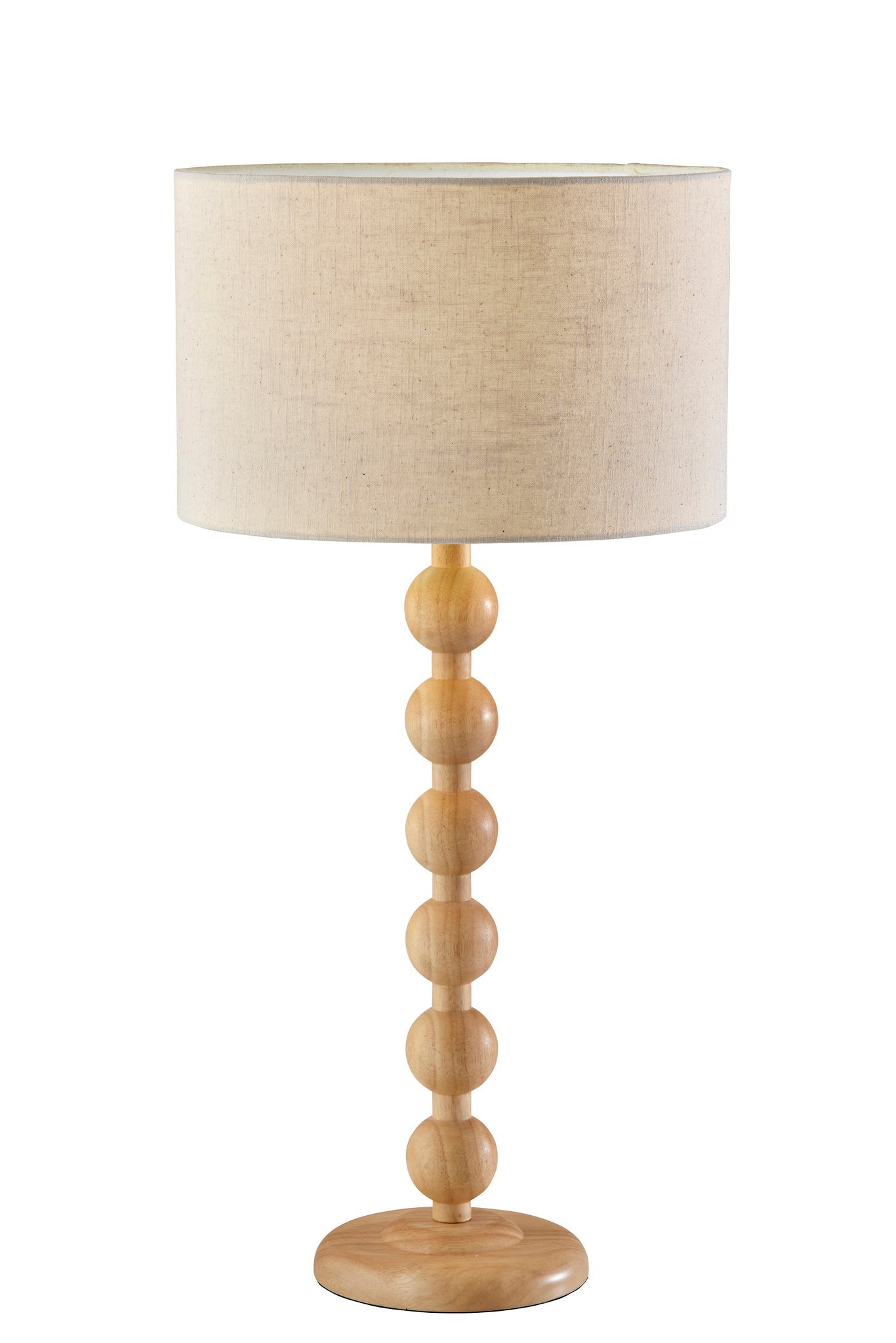 Brown Solid Wood Candlestick Table Lamp With Off White Drum Shade By Homeroots | Table Lamps | Modishstore - 1