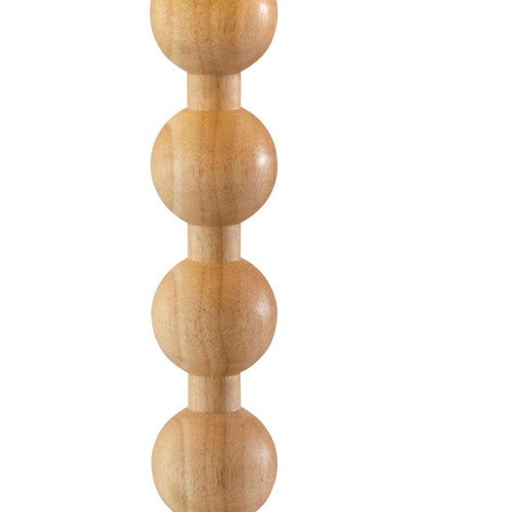 Brown Solid Wood Candlestick Table Lamp With Off White Drum Shade By Homeroots | Table Lamps | Modishstore - 3