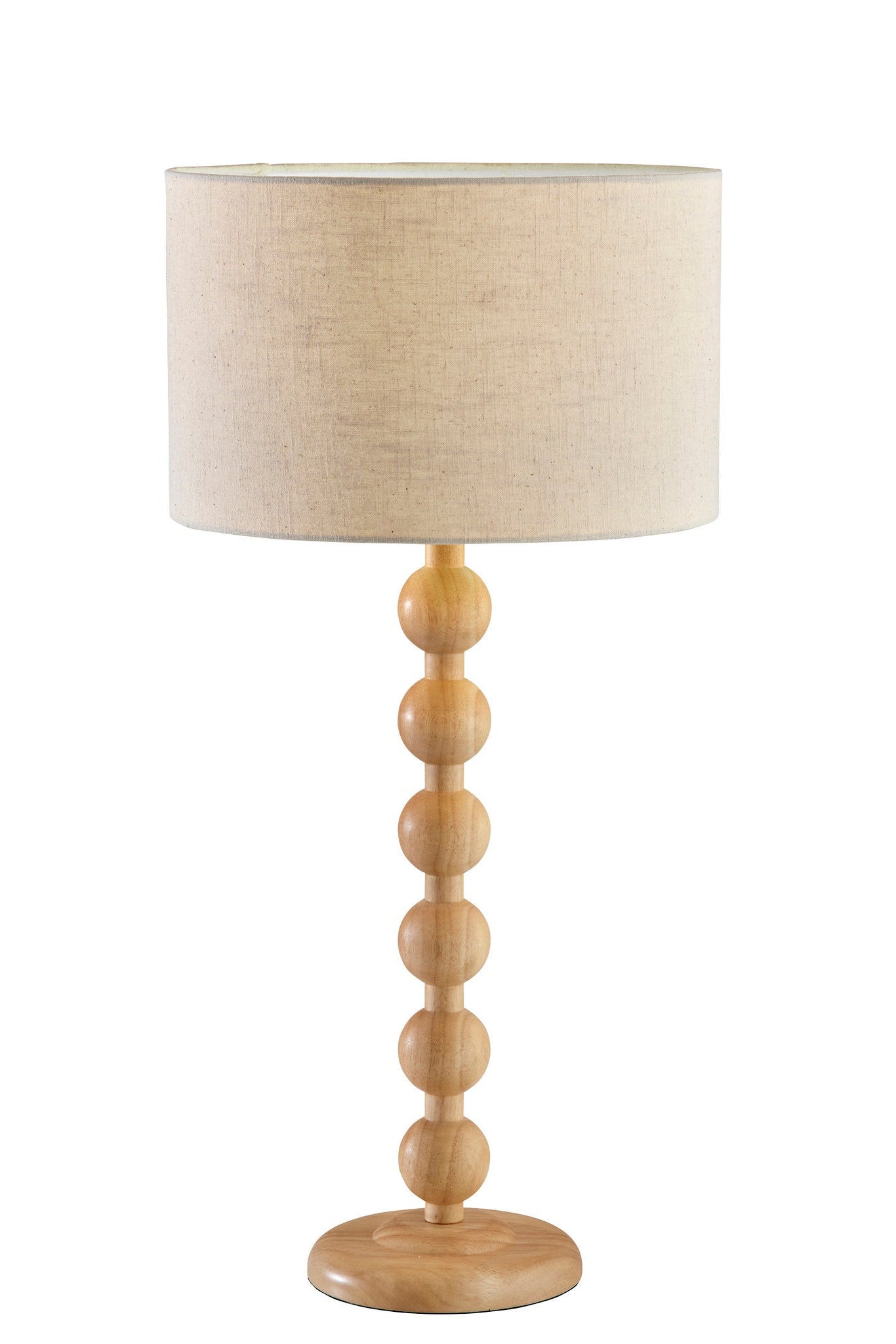 Brown Solid Wood Candlestick Table Lamp With Off White Drum Shade By Homeroots | Table Lamps | Modishstore - 4