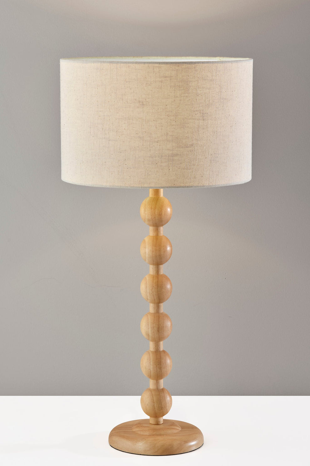 Brown Solid Wood Candlestick Table Lamp With Off White Drum Shade By Homeroots | Table Lamps | Modishstore - 8