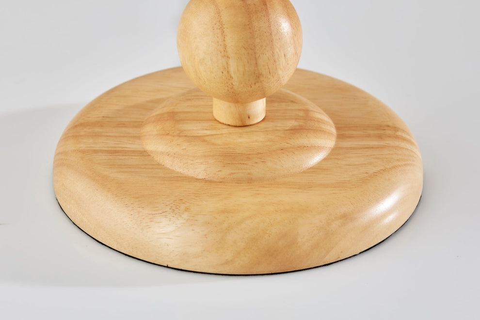 Brown Solid Wood Candlestick Table Lamp With Off White Drum Shade By Homeroots | Table Lamps | Modishstore - 6