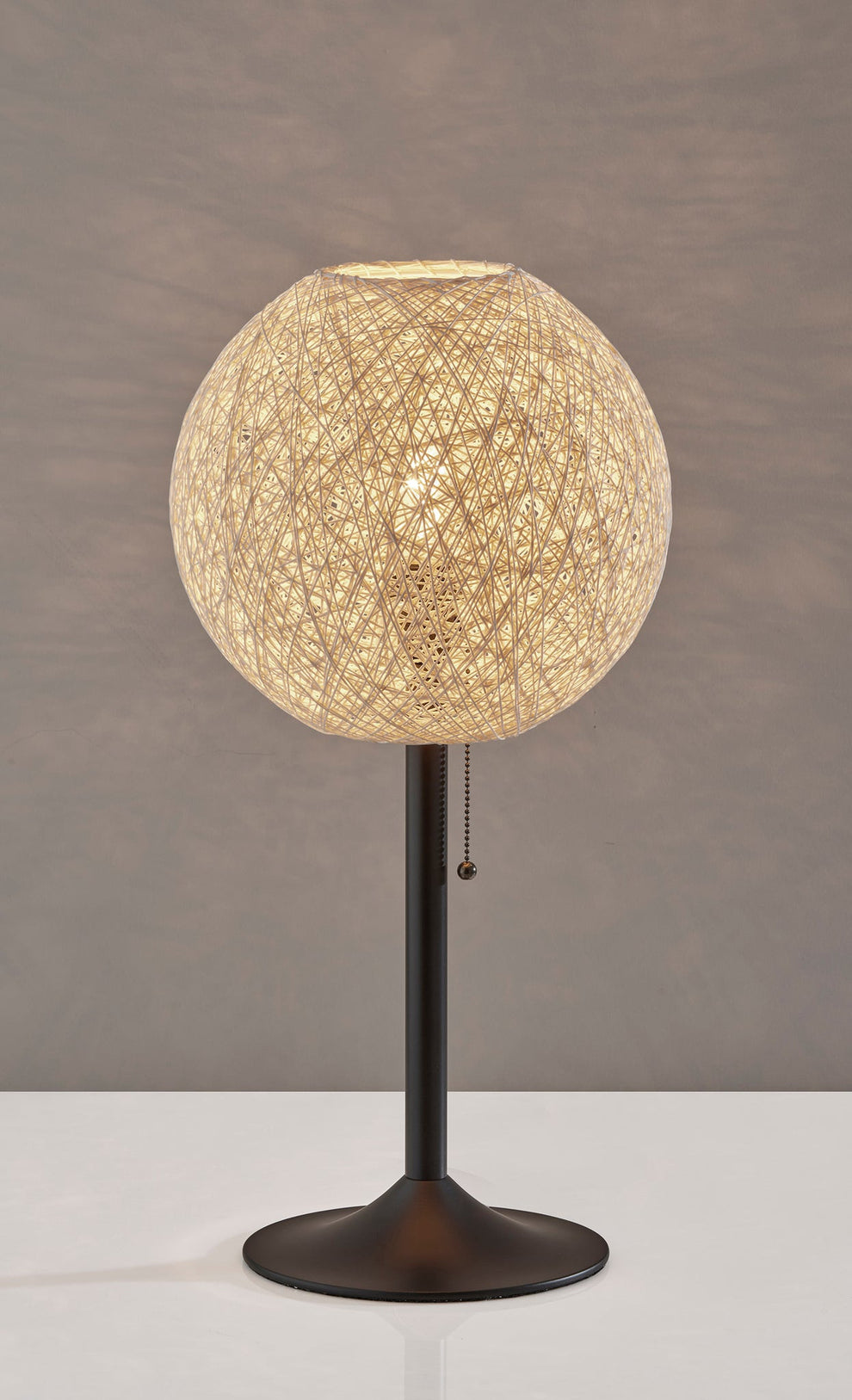 Antiqued Bronze Metal Candlestick Table Lamp With Off White Globe Shade By Homeroots | Table Lamps | Modishstore - 5
