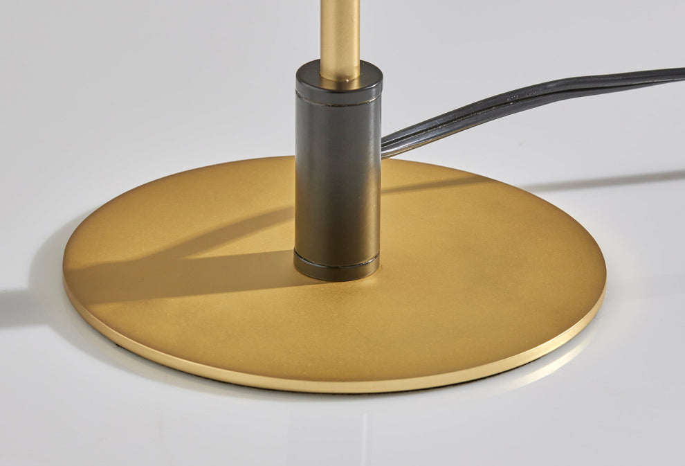 Black and Gold Metal Two Light Candlestick LED Table Lamp With Brass Cone Shade By Homeroots | Table Lamps | Modishstore - 5